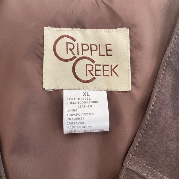 Cripple Creek Men's XL Dark Brown Suede Leather Snap Front Vest NWT - Picture 3 of 16